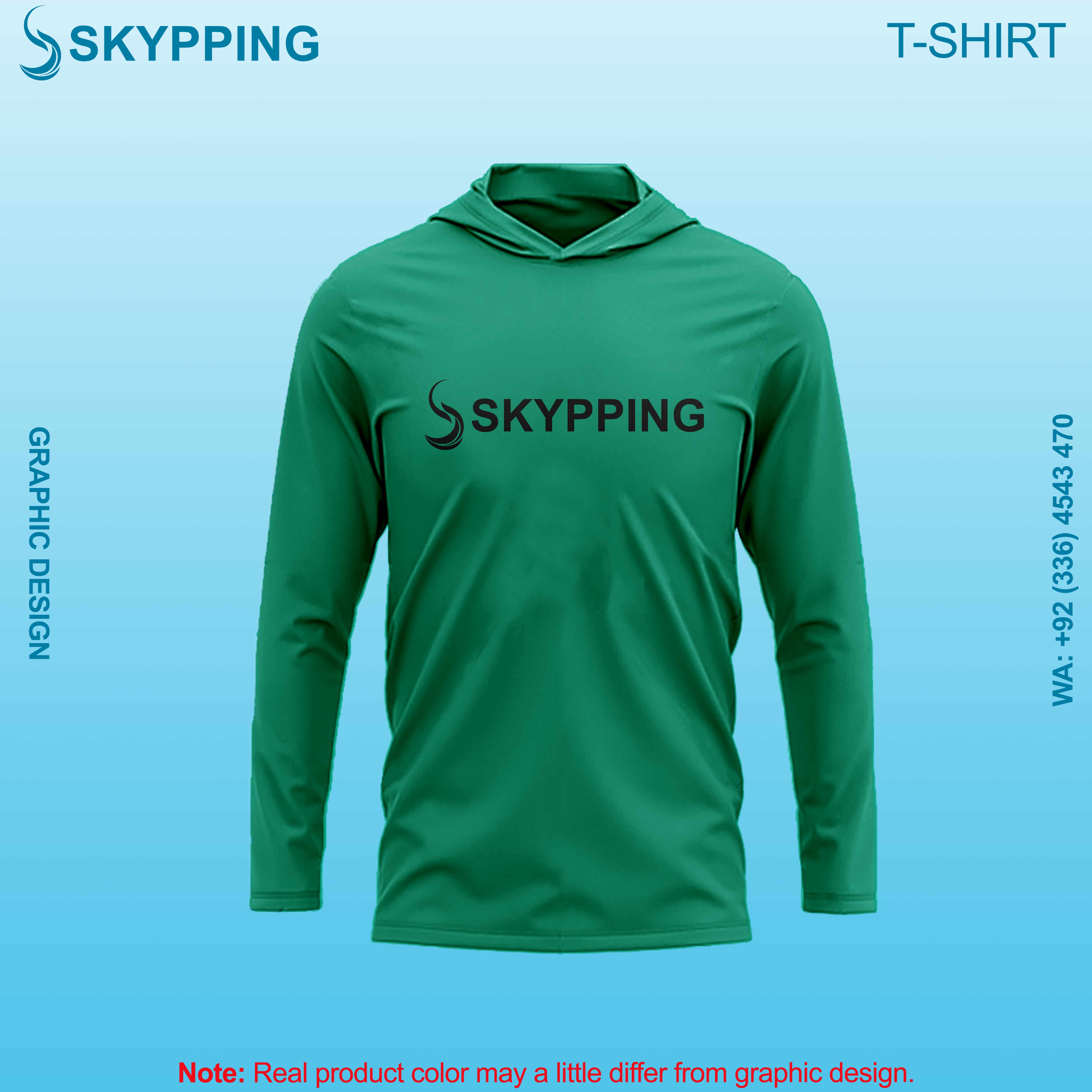 Hooded Long sleeve set-in style round neck t-shirts for men